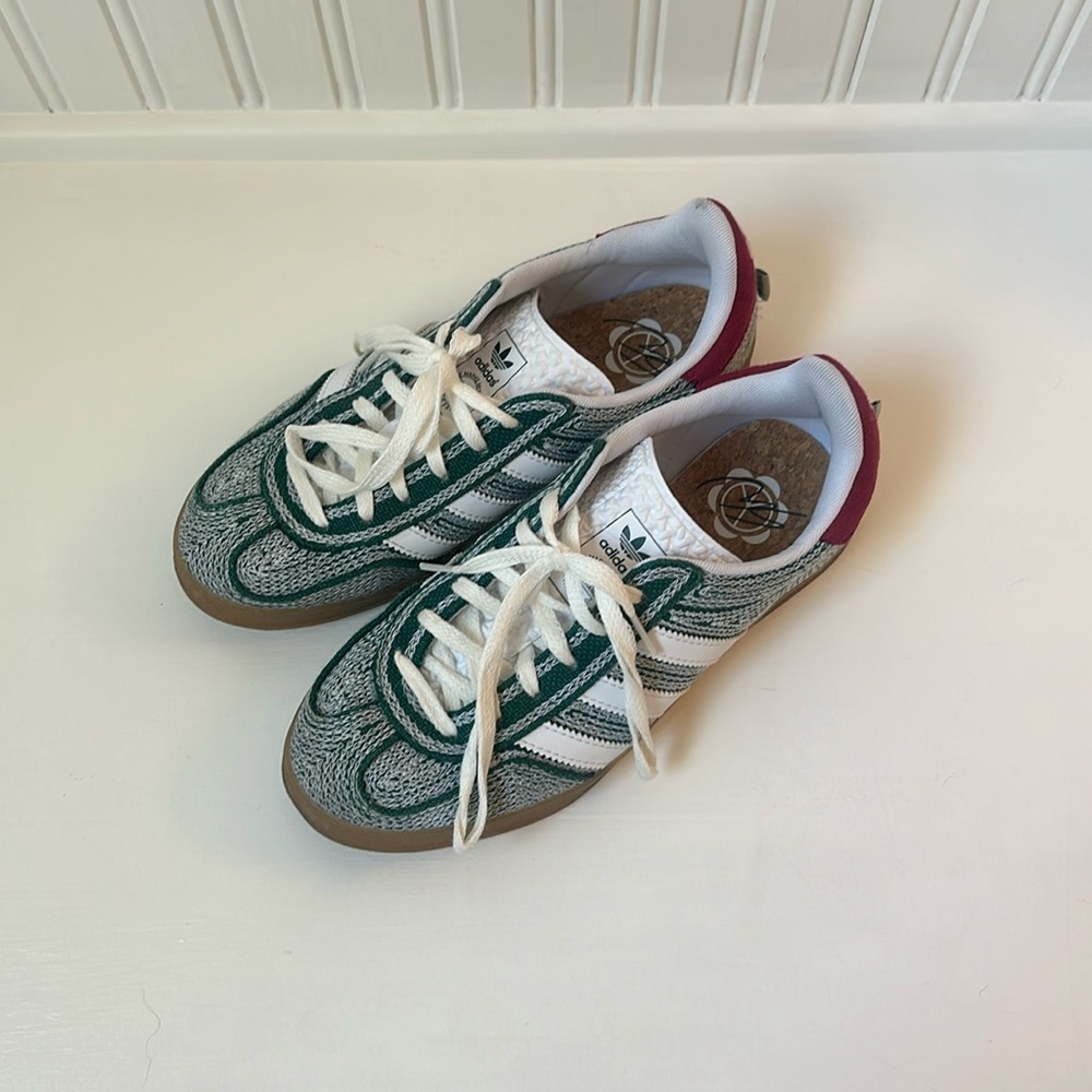 Sean Witherspoon Hemp Adidas Gazelle Green, White & Burgundy